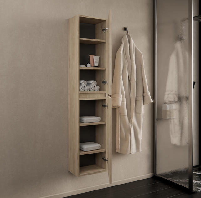 Badkamerkast Milan Kastanje 160cm 2-deurs