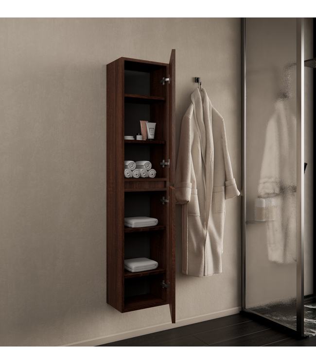 GLISS DESIGN Badkamerkast Milan Choco Eiken 160cm 2-deurs