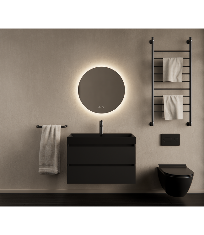 GLISS DESIGN Gliss Design I Wastafelmeubel I Milan I 60 cm I Mat Zwart