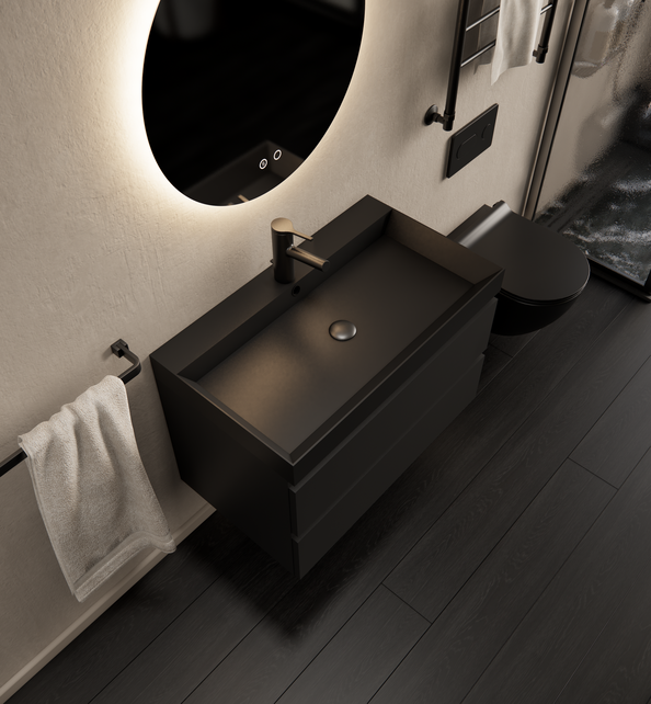 Gliss Design I Wastafelmeubel I Milan I 60 cm I Mat Zwart