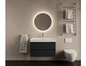 Gliss Design Wastafelmeubel Milan Mat Zwart 60 cm met Wastafel naar keuze