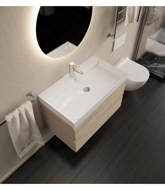 GLISS DESIGN Gliss Design I Wastafelmeubel I Milan I 60 cm I Kastanje