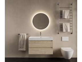 Gliss Desing Wastafelmeubel Milan Kastanje 60 cm met Wastafel naar keuze