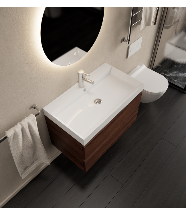 Gliss Design I Wastafelmeubel I Milan I 60 cm I Choco Eiken Walnoot