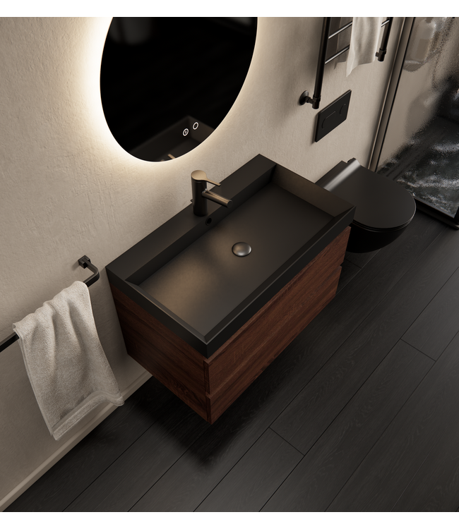 Gliss Design I Wastafelmeubel I Milan I 60 cm I Choco Eiken Walnoot