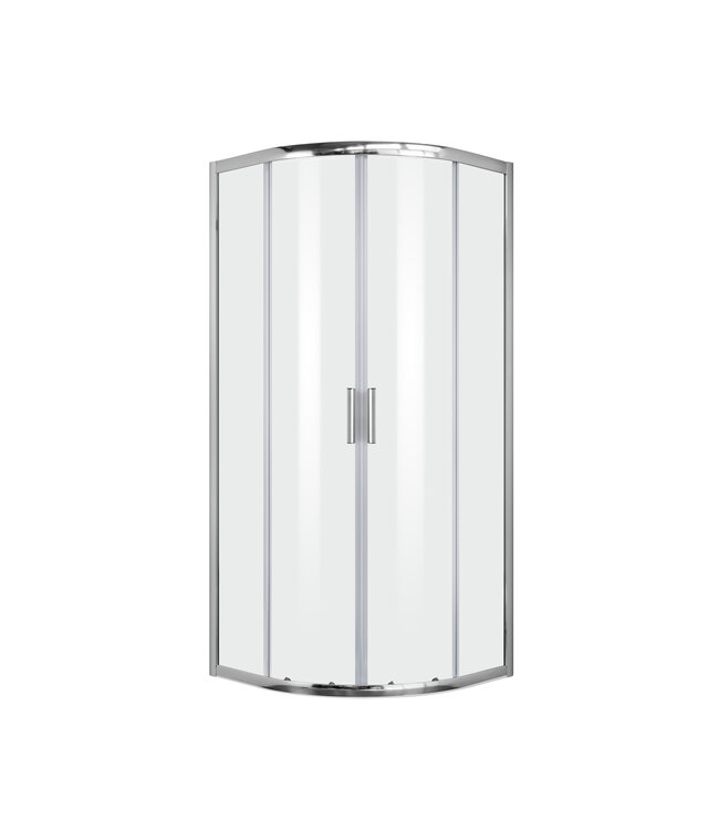 Douchecabine James Kwartrond 90x90x200cm 6mm Veiligheidsglas Hoekinstap Schuifdeur Helder Glas Chroom Profiel Nano-coating easy clean