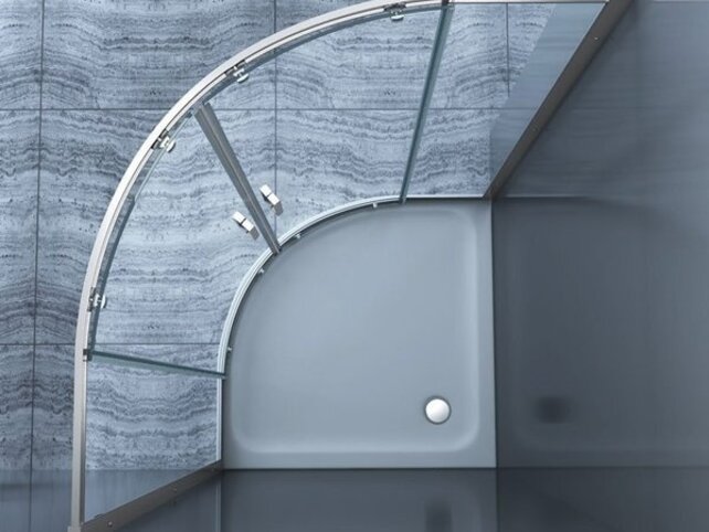Douchecabine James Kwartrond 100x100x200cm 6mm Veiligheidsglas Hoekinstap Schuifdeur Helder Glas Chroom Profiel