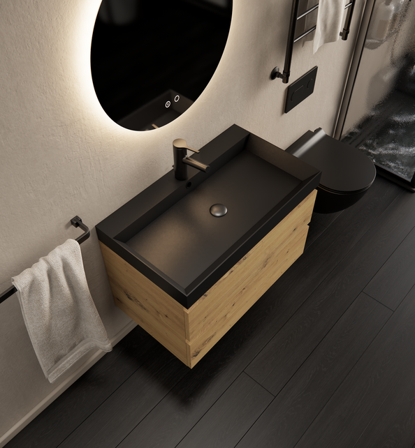 Gliss Design I Wastafelmeubel I Milan I 60 cm I Artisan Eiken Gliss Design I Wastafelmeubel I Milan I 60 cm I Artisan Eiken