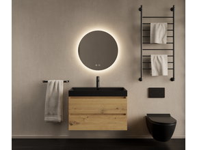 Gliss Desing Wastafelmeubel Milan Artisan Eiken 80 cm met Wastafel naar keuze