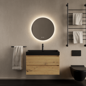 Gliss Design Wastafelmeubel Milan Artisan Eiken 80 cm met Wastafel naar keuze