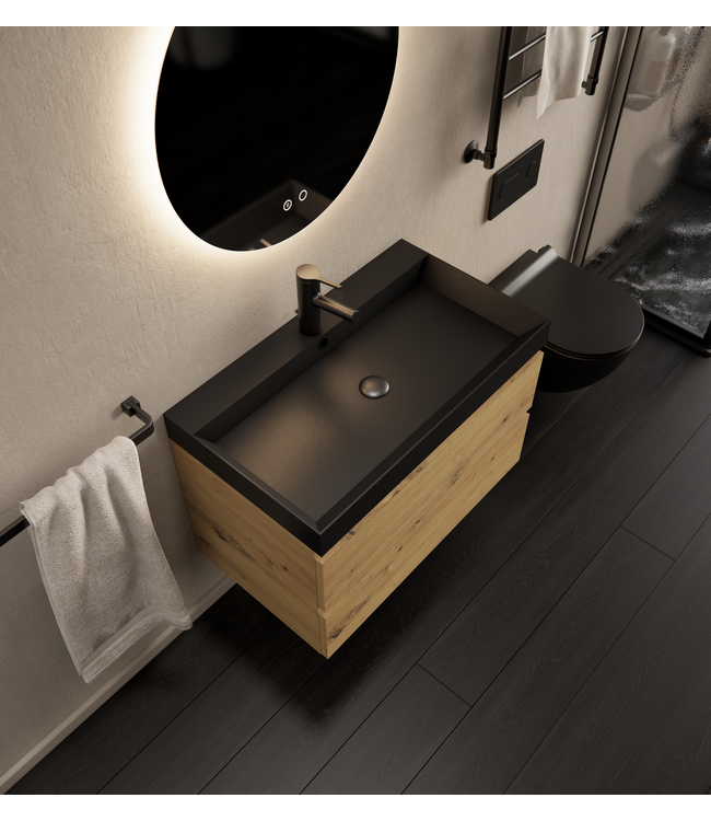 Gliss Design I Wastafelmeubel I Milan I 80 cm I Artisan Eiken