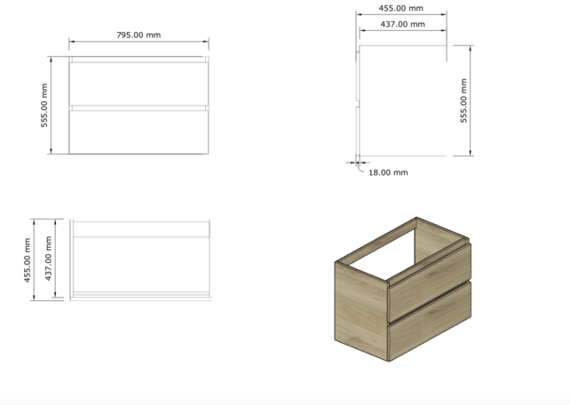 Gliss Design I Wastafelmeubel I Milan I 80 cm I Artisan Eiken