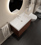 Gliss Design Wastafelmeubel Milan Choco Eiken Walnoot 80 cm met Wastafel naar keuze