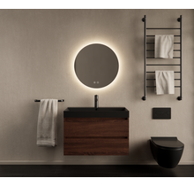 Gliss Design Wastafelmeubel Milan Choco Eiken Walnoot 80 cm met Wastafel naar keuze