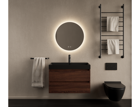 Gliss Design Wastafelmeubel Milan Choco Eiken Walnoot 80 cm met Wastafel naar keuze