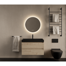 Gliss Design Wastafelmeubel Milan Kastanje 80 cm met Wastafel naar keuze