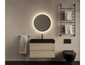 Gliss Desing Wastafelmeubel Milan Kastanje 80 cm met Wastafel naar keuze