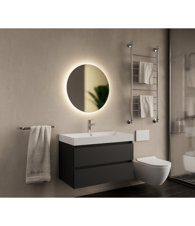 GLISS DESIGN Gliss Design I Wastafelmeubel I Milan I 80 cm I Mat  Zwart