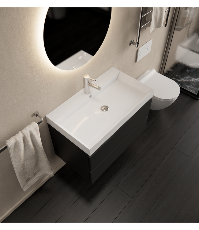 Gliss Design I Wastafelmeubel I Milan I 80 cm I Mat  Zwart