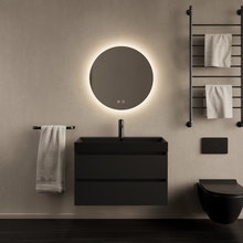 Gliss Design Wastafelmeubel Milan Mat Zwart 80 cm met Wastafel naar keuze