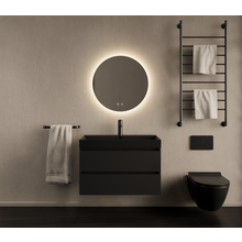 Gliss Design Wastafelmeubel Milan Mat Zwart 80 cm met Wastafel naar keuze