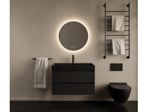 Gliss Design Wastafelmeubel Milan Mat Zwart 80 cm met Wastafel naar keuze
