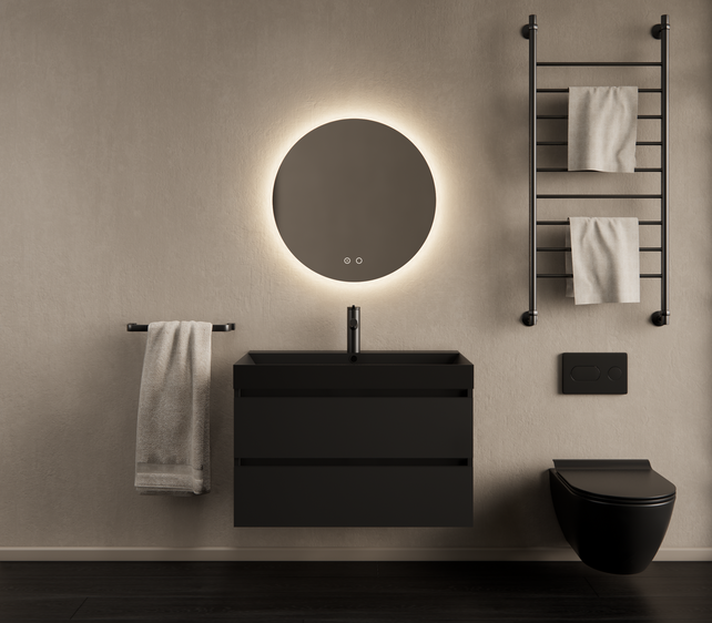 Gliss Design I Wastafelmeubel I Milan I 80 cm I Mat  Zwart Gliss Design I Wastafelmeubel I Milan I 80 cm I Mat  Zwart