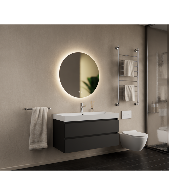 GLISS DESIGN Gliss Design I Wastafelmeubel I Milan I 100 cm I Mat  Zwart