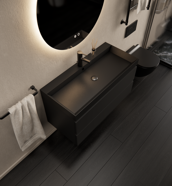 Gliss Design I Wastafelmeubel I Milan I 100 cm I Mat  Zwart Gliss Design I Wastafelmeubel I Milan I 100 cm I Mat  Zwart