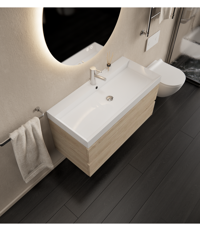 Gliss Design I Wastafelmeubel I Milan I 100 cm I Kastanje