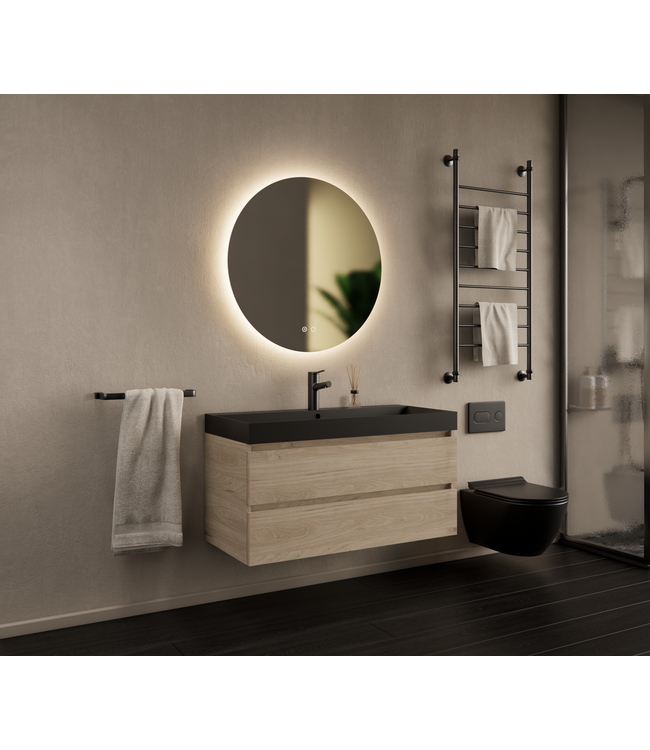 GLISS DESIGN Gliss Design I Wastafelmeubel I Milan I 100 cm I Kastanje