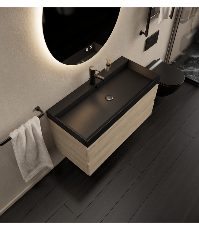 GLISS DESIGN Gliss Design I Wastafelmeubel I Milan I 100 cm I Kastanje