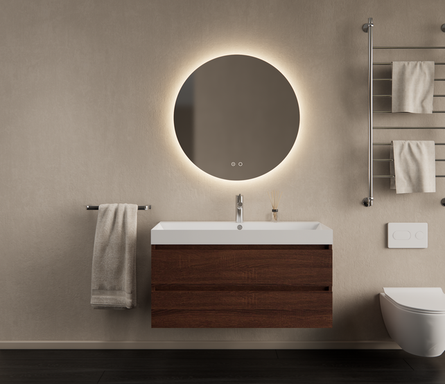 Gliss Design Wastafelmeubel Milan Choco Eiken Walnoot 100 cm met Wastafel naar keuze