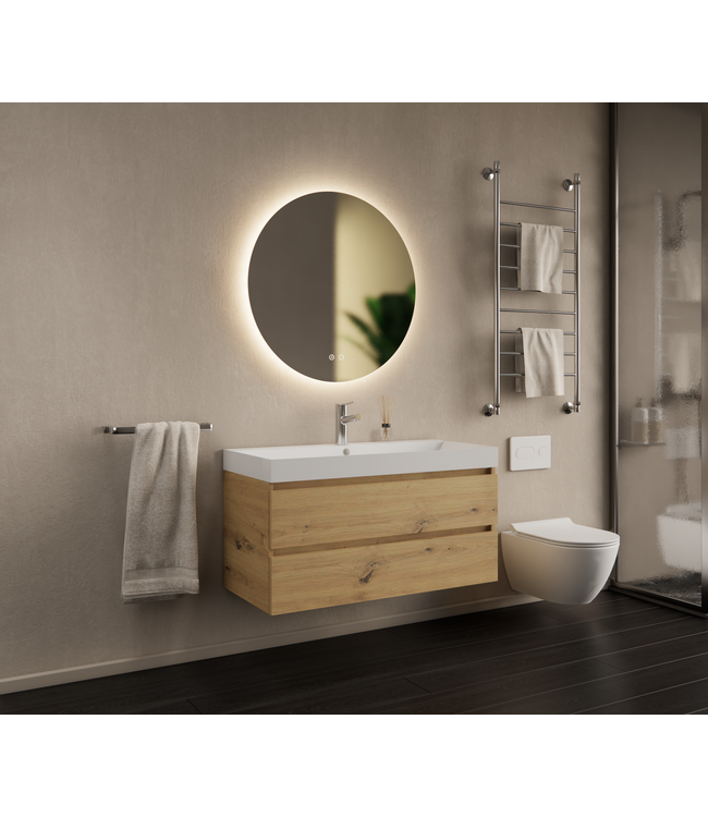 Gliss Design I Wastafelmeubel I Milan I 100 cm I Artisan Eiken