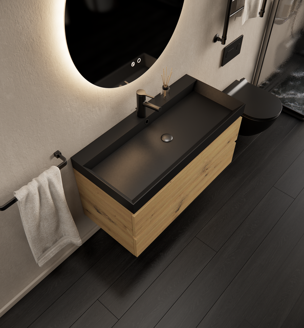 Gliss Design I Wastafelmeubel I Milan I 100 cm I Artisan Eiken Gliss Design I Wastafelmeubel I Milan I 100 cm I Artisan Eiken