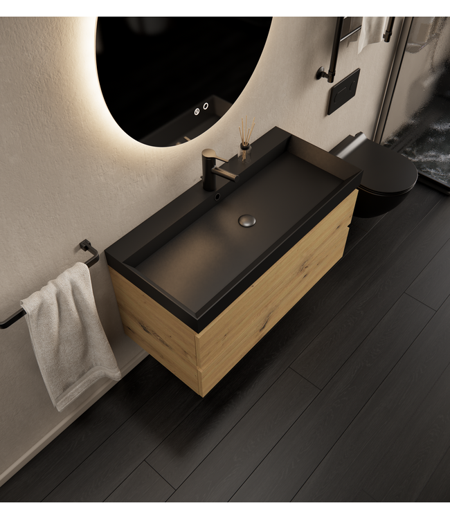 Gliss Design I Wastafelmeubel I Milan I 100 cm I Artisan Eiken
