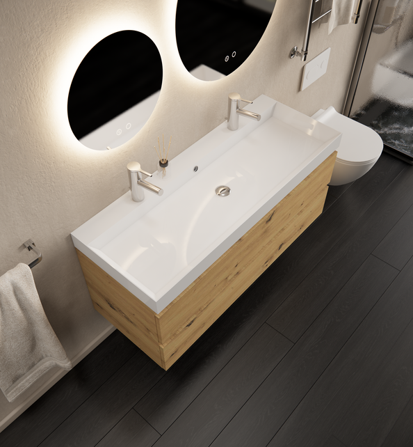 Gliss Design I Wastafelmeubel I Milan I 120 cm I Artisan Eiken Gliss Design I Wastafelmeubel I Milan I 120 cm I Artisan Eiken