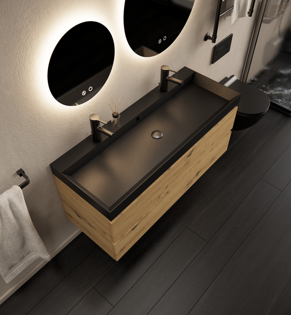 Gliss Design I Wastafelmeubel I Milan I 120 cm I Artisan Eiken Gliss Design I Wastafelmeubel I Milan I 120 cm I Artisan Eiken