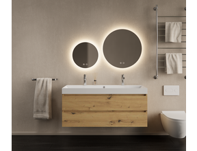 Gliss Design Wastafelmeubel Milan Artisan Eiken 120 cm met Wastafel enkele wasbak