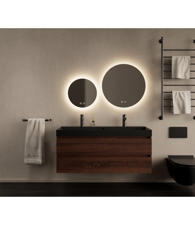 Gliss Design Wastafelmeubel Milan Choco Eiken Walnoot 120 cm met Wastafel enkele wasbak