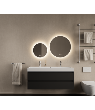 GLISS DESIGN Gliss Design Wastafelmeubel Milan Mat Zwart 120 cm met Wastafel enkele wasbak