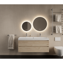 Gliss Desing Wastafelmeubel Milan Kastanje 120 cm met Wastafel enkele wasbak