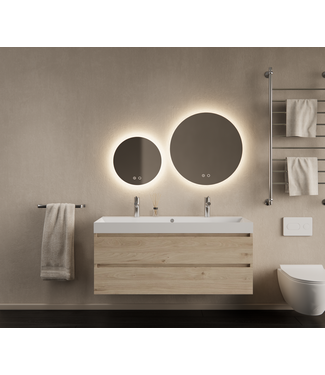 GLISS DESIGN Gliss Design Wastafelmeubel Milan Kastanje 120 cm met Wastafel enkele wasbak