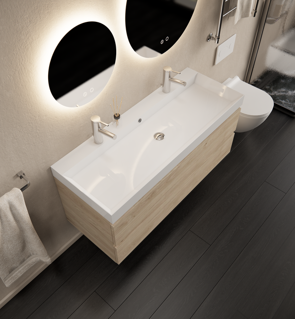 Gliss Design I Wastafelmeubel I Milan I 120 cm I Kastanje