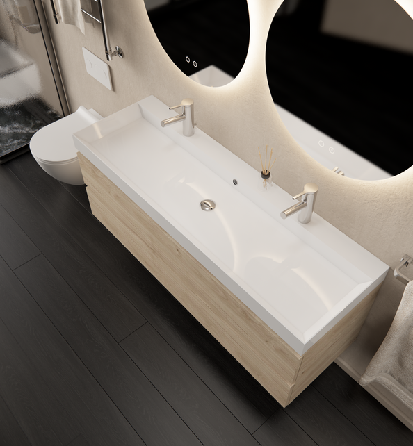 Gliss Design I Wastafelmeubel I Milan I 140 cm I Kastanje Gliss Design I Wastafelmeubel I Milan I 140 cm I Kastanje