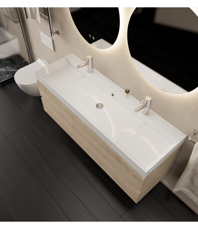 Gliss Design I Wastafelmeubel I Milan I 140 cm I Kastanje