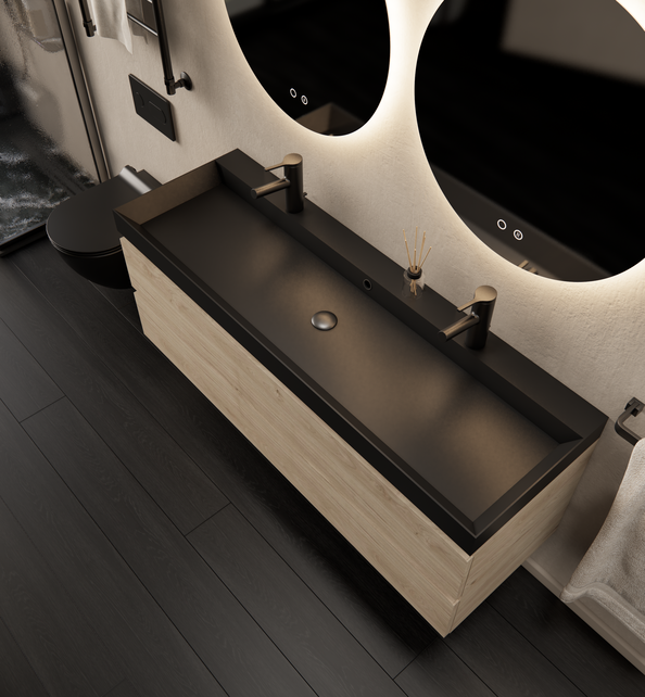 Gliss Design I Wastafelmeubel I Milan I 140 cm I Kastanje Gliss Design I Wastafelmeubel I Milan I 140 cm I Kastanje