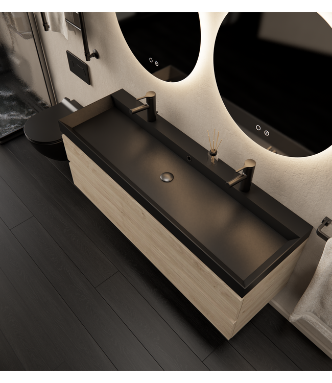 GLISS DESIGN Gliss Design I Wastafelmeubel I Milan I 140 cm I Kastanje