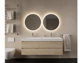 Gliss Design Wastafelmeubel Milan Kastanje 140 cm met Wastafel enkele wasbak