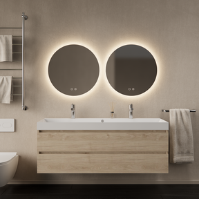 Gliss Design Wastafelmeubel Milan Kastanje 140 cm met Wastafel enkele wasbak